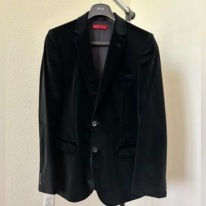 Hugo Boss Soft Black Velvet Suit Jacket